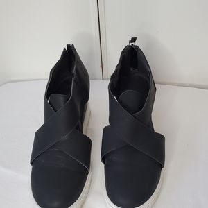 Black closed toe wedges
